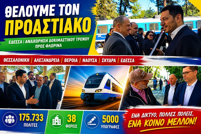 Στον Αναπληρωτή Υπουργό Υποδομών & Μεταφορών και στον Υφυπουργό παρά τω Πρωθυπουργό ο φάκελος για τον Προαστιακό