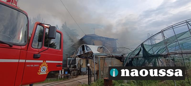 Φωτιά σε οικία δίπλα στον υποσταθμό της ΔΕΗ στη Νάουσα-Χωρίς ρεύμα πόλη, χωρία και γύρω περιοχές (video+φωτορεπορτάζ) 
