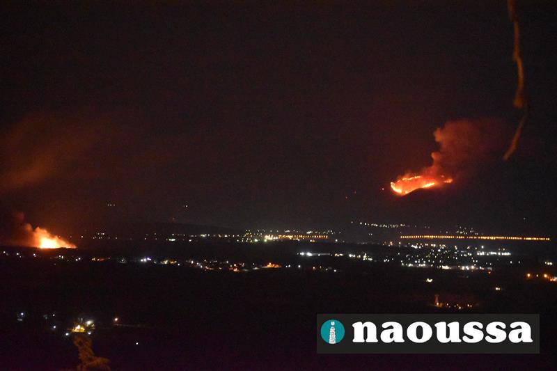 Η εικόνα της πυρκαγιάς στο Πάικο από το δημοτικό πάρκο Νάουσας