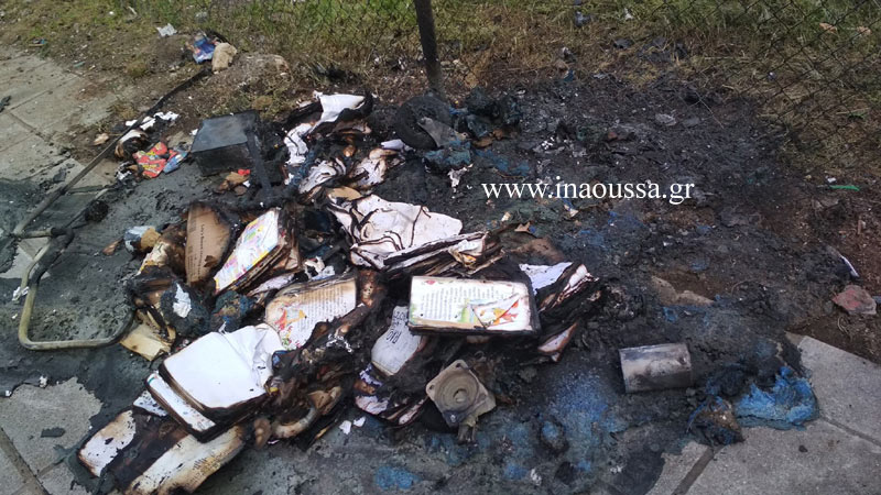 Φωτιά σε κάδο ανακύκλωσης στη Νάουσα