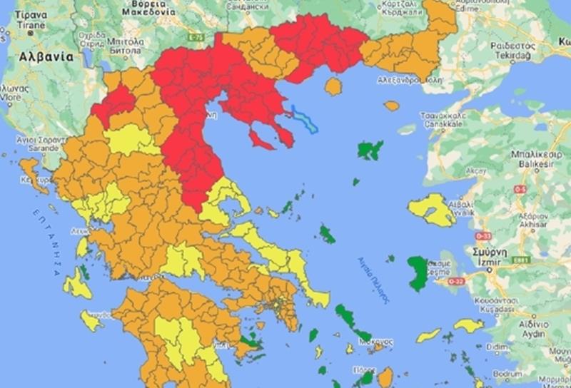 Παραμένει στο κόκκινο η Ημαθία-Κοκκινίζει όλη η Βόρεια Ελλάδα 